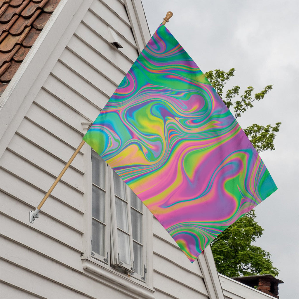 Psychedelic Soap Bubble Print House Flag