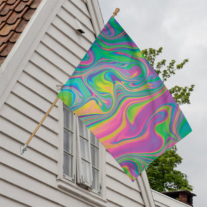 Psychedelic Soap Bubble Print House Flag