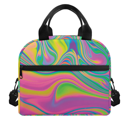 Psychedelic Soap Bubble Print Insulated Lunch Bag