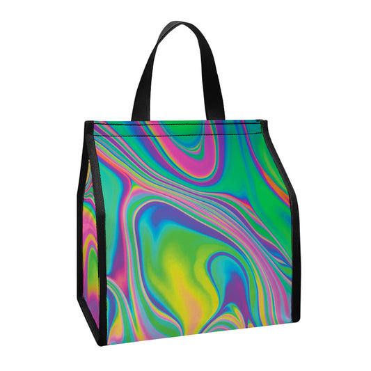Psychedelic Soap Bubble Print Insulated Lunch Tote
