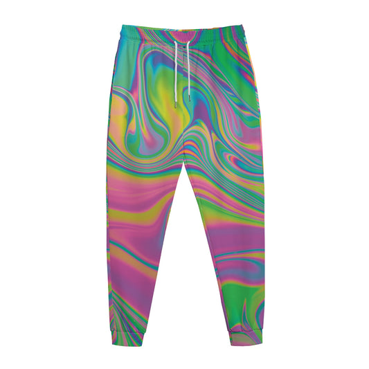 Psychedelic Soap Bubble Print Jogger Pants
