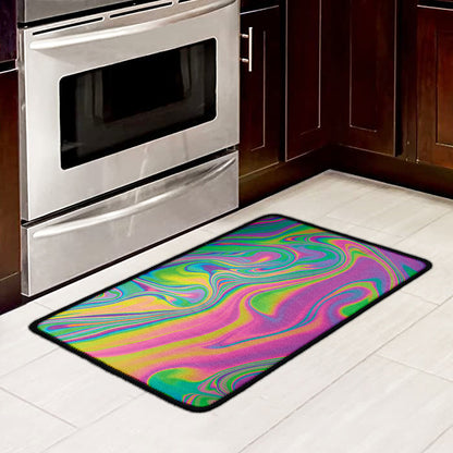 Psychedelic Soap Bubble Print Kitchen Mat
