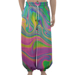 Psychedelic Soap Bubble Print Lantern Pants