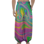 Psychedelic Soap Bubble Print Lantern Pants