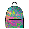 Psychedelic Soap Bubble Print Leather Backpack