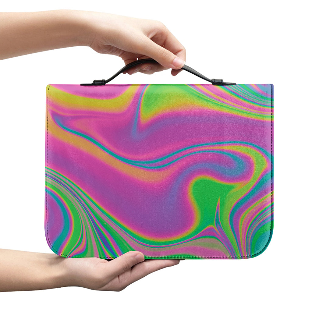 Psychedelic Soap Bubble Print Leather Bible Cover