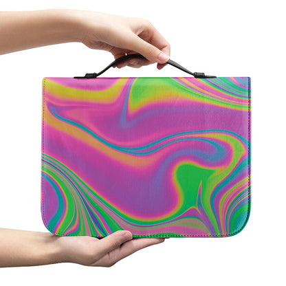 Psychedelic Soap Bubble Print Leather Bible Cover