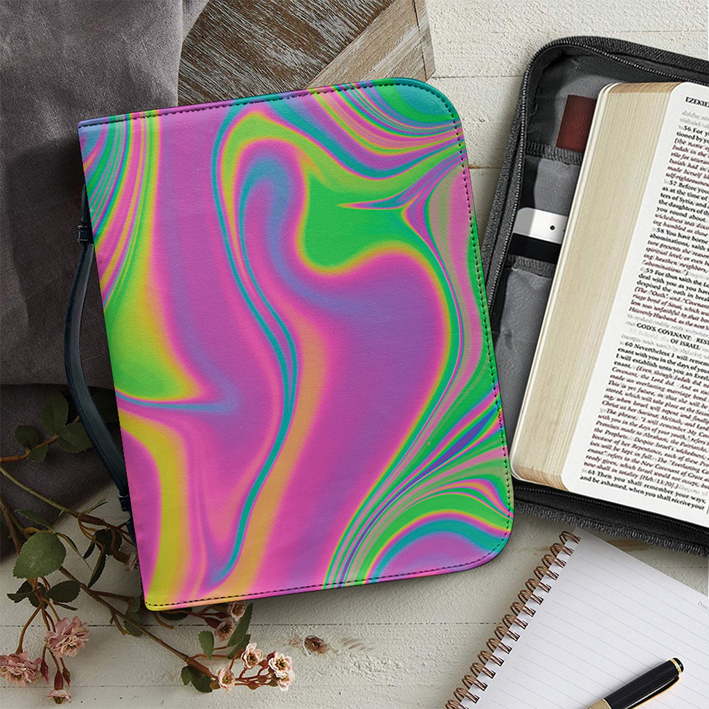 Psychedelic Soap Bubble Print Leather Bible Cover