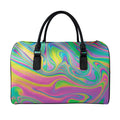 Psychedelic Soap Bubble Print Leather Duffel Bag