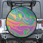 Psychedelic Soap Bubble Print Leather Spare Tire Cover