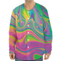 Psychedelic Soap Bubble Print Long Sleeve Baseball Jersey