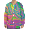 Psychedelic Soap Bubble Print Long Sleeve Baseball Jersey