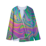 Psychedelic Soap Bubble Print Long Sleeve Short Coat