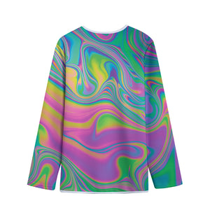 Psychedelic Soap Bubble Print Long Sleeve Short Coat