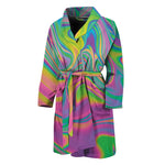 Psychedelic Soap Bubble Print Men's Bathrobe