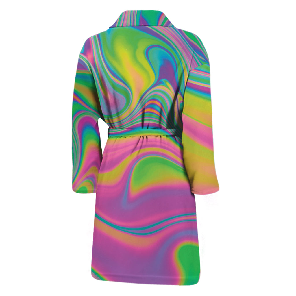 Psychedelic Soap Bubble Print Men's Bathrobe