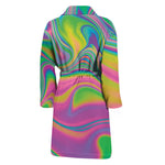 Psychedelic Soap Bubble Print Men's Bathrobe