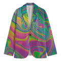 Psychedelic Soap Bubble Print Men's Blazer