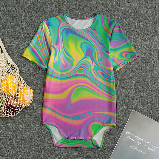 Psychedelic Soap Bubble Print Men's Bodysuit
