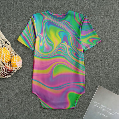 Psychedelic Soap Bubble Print Men's Bodysuit