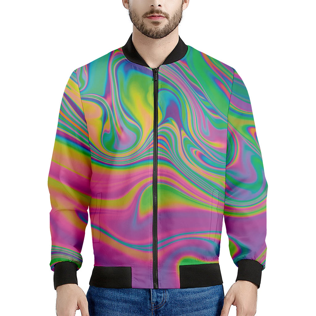 Psychedelic Soap Bubble Print Men's Bomber Jacket