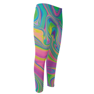 Psychedelic Soap Bubble Print Men's Compression Pants