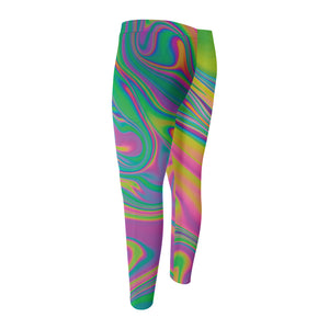 Psychedelic Soap Bubble Print Men's Compression Pants