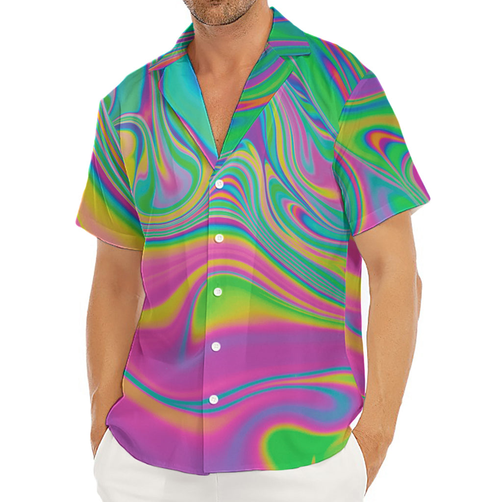 Psychedelic Soap Bubble Print Men's Deep V-Neck Shirt