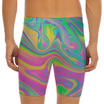 Psychedelic Soap Bubble Print Men's Long Boxer Briefs