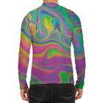 Psychedelic Soap Bubble Print Men's Long Sleeve Rash Guard