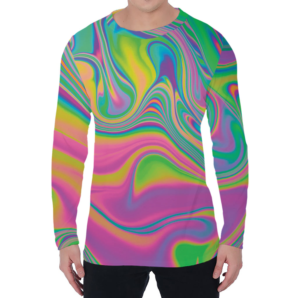 Psychedelic Soap Bubble Print Men's Long Sleeve T-Shirt