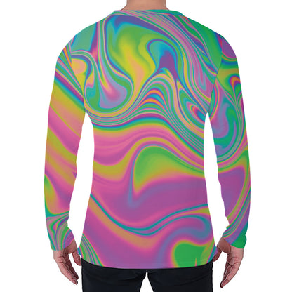 Psychedelic Soap Bubble Print Men's Long Sleeve T-Shirt