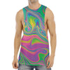 Psychedelic Soap Bubble Print Men's Muscle Tank Top