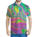 Psychedelic Soap Bubble Print Men's Polo Shirt