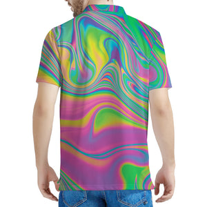 Psychedelic Soap Bubble Print Men's Polo Shirt