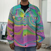 Psychedelic Soap Bubble Print Men's Shirt Jacket