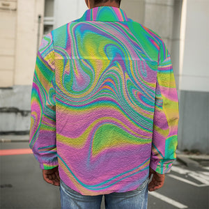 Psychedelic Soap Bubble Print Men's Shirt Jacket