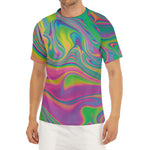 Psychedelic Soap Bubble Print Men's Short Sleeve Rash Guard