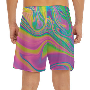 Psychedelic Soap Bubble Print Men's Split Running Shorts