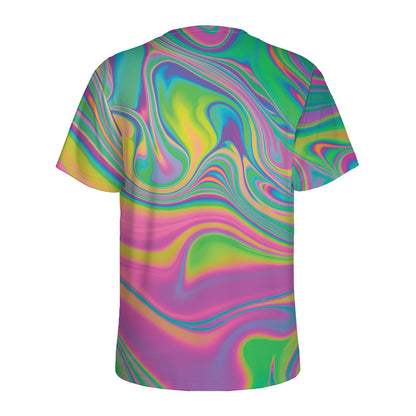 Psychedelic Soap Bubble Print Men's Sports T-Shirt