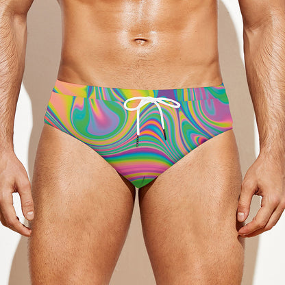 Psychedelic Soap Bubble Print Men's Swim Briefs