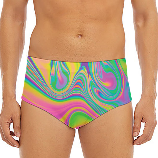 Psychedelic Soap Bubble Print Men's Triangle Swim Briefs