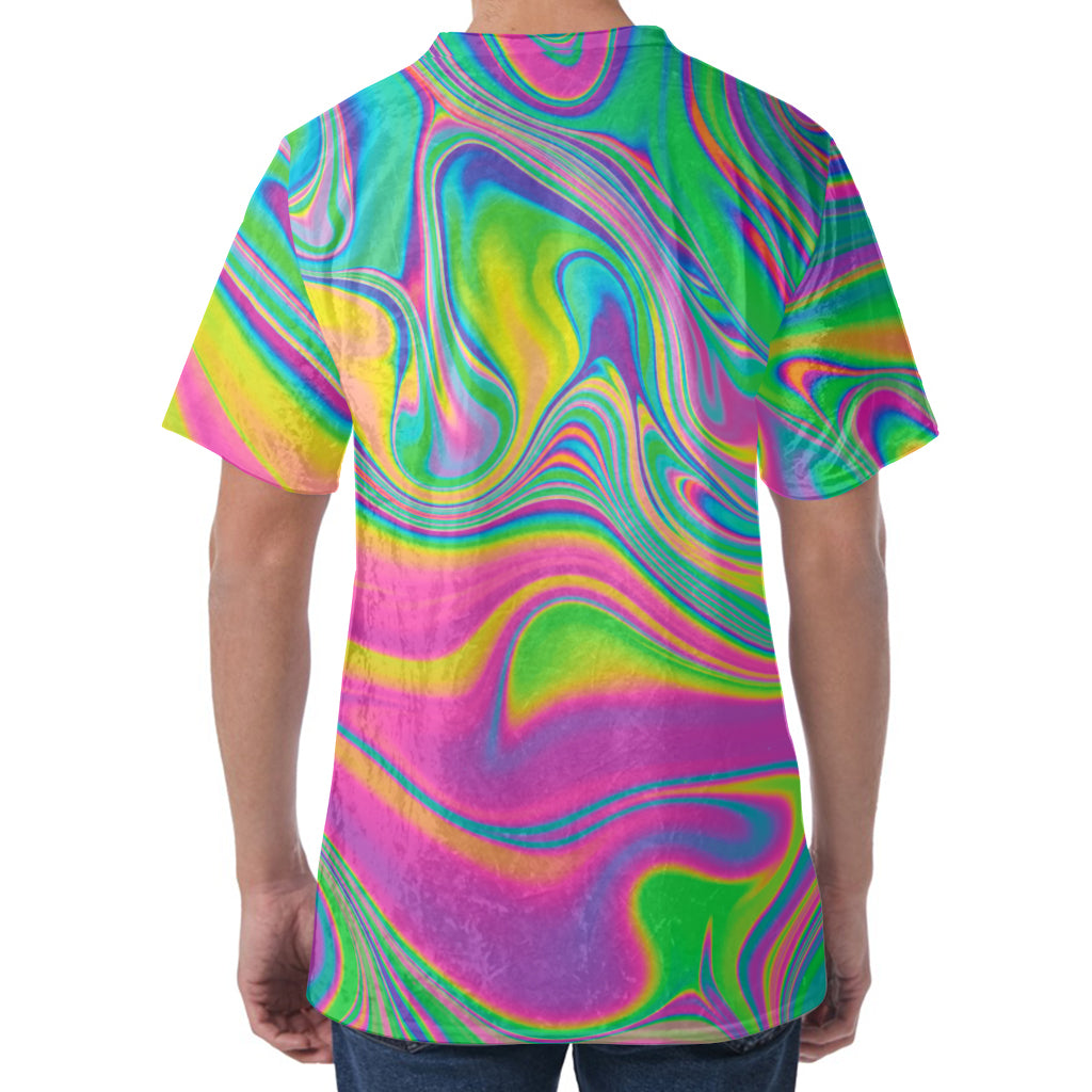 Psychedelic Soap Bubble Print Men's Velvet T-Shirt