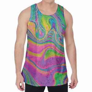 Psychedelic Soap Bubble Print Men's Velvet Tank Top