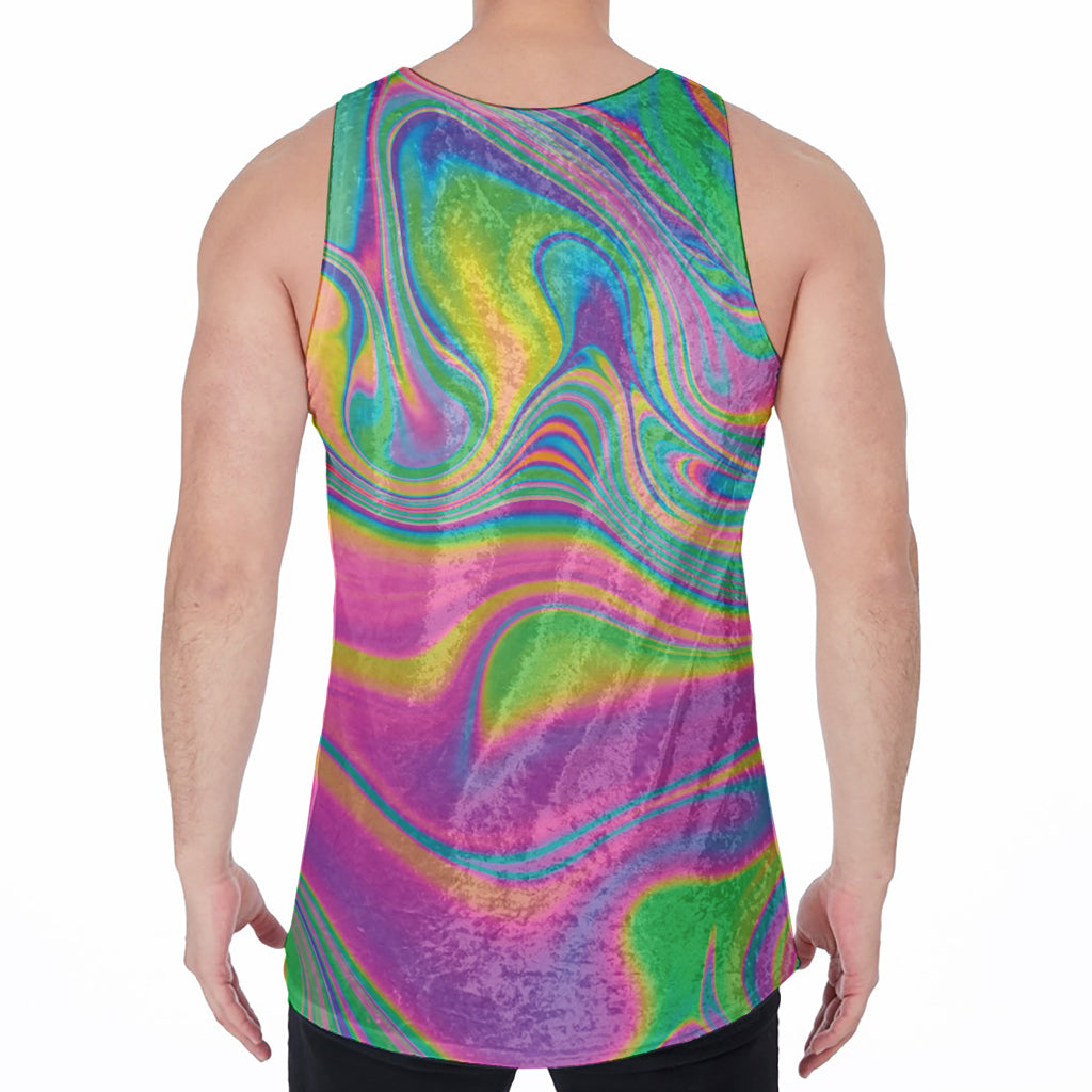 Psychedelic Soap Bubble Print Men's Velvet Tank Top