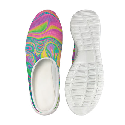 Psychedelic Soap Bubble Print Mesh Casual Shoes