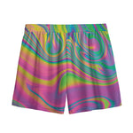 Psychedelic Soap Bubble Print Mesh Shorts