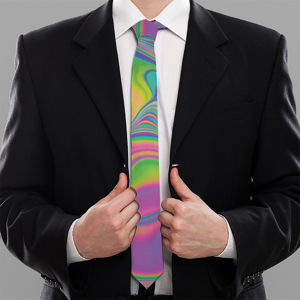 Psychedelic Soap Bubble Print Necktie