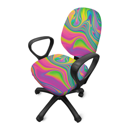 Psychedelic Soap Bubble Print Office Chair Cover