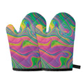 Psychedelic Soap Bubble Print Oven Mitts